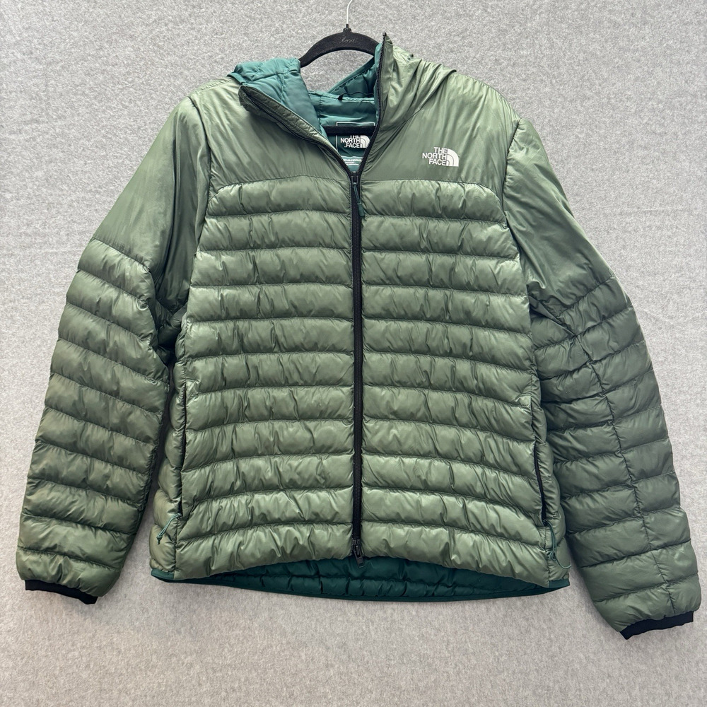 The North Face Women's Terra Peak Hooded Jacket Sz XL Green Puffer ThermoBall